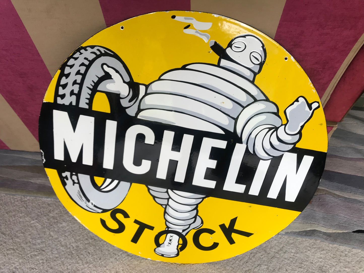 Enamel Michelin Stock Sign