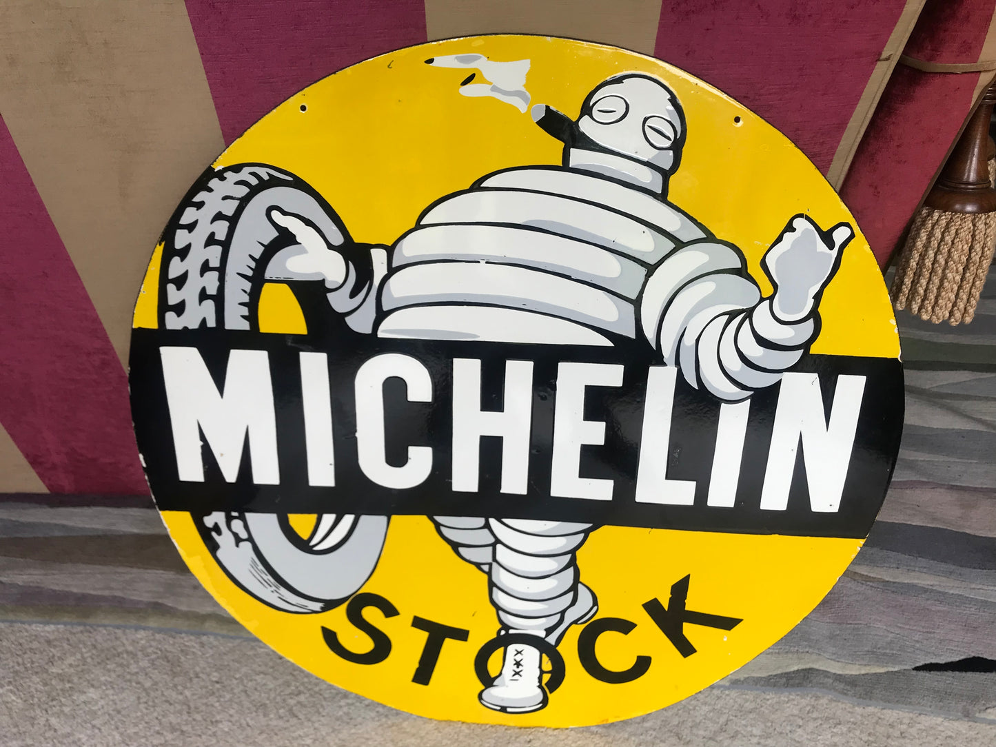 Enamel Michelin Stock Sign