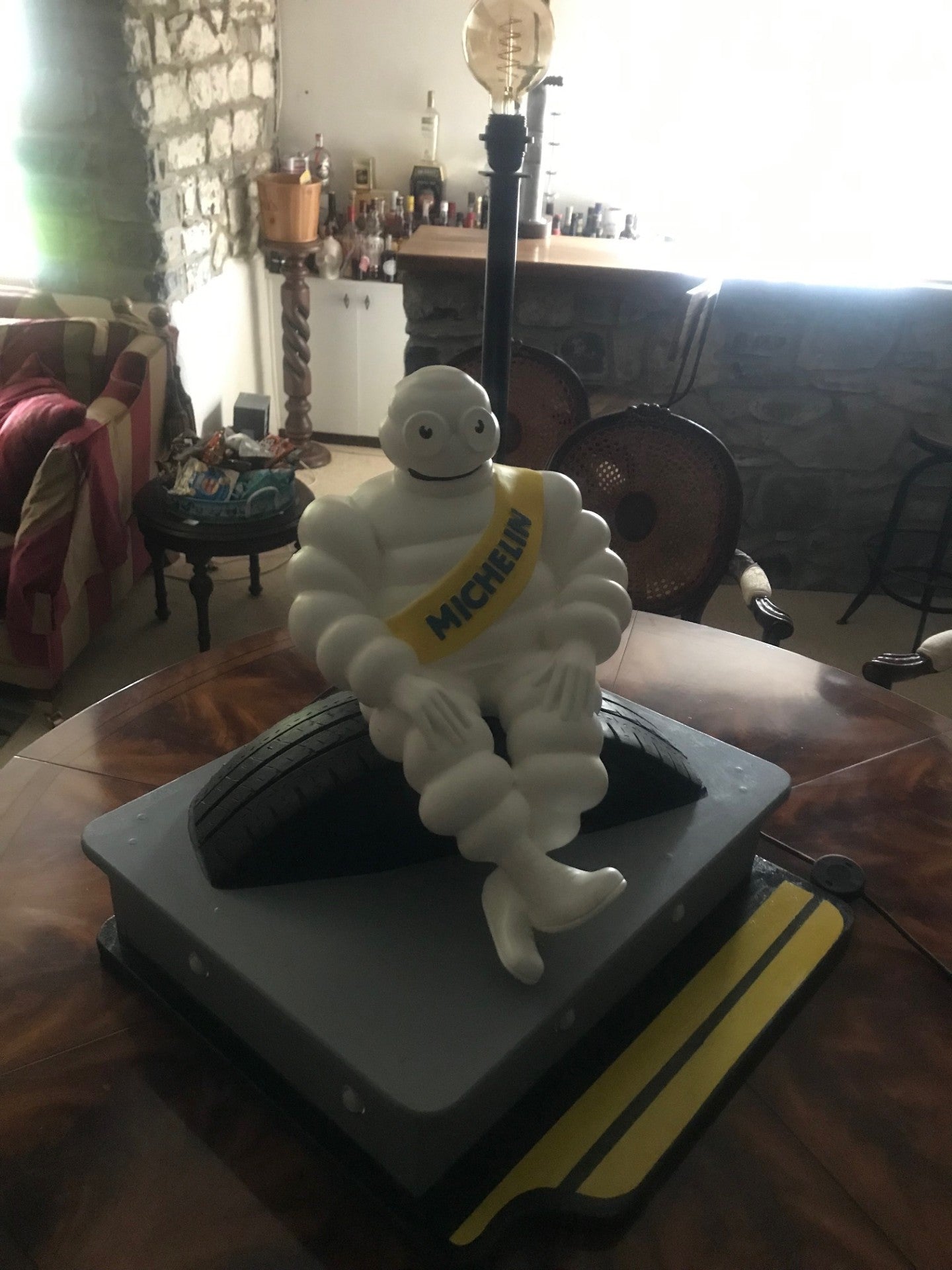 Bibendum 22 inch Figure on illuminated Stand - Banksy?