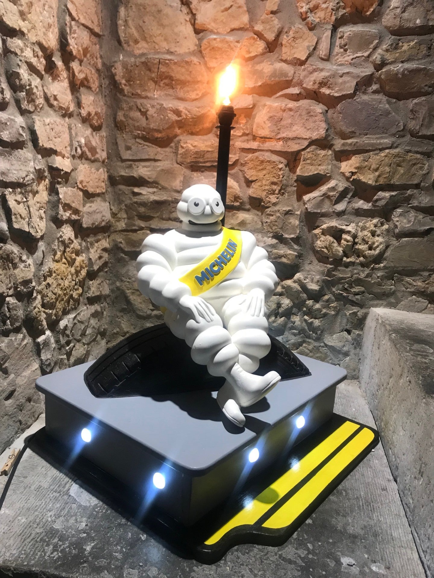 Bibendum 22 inch Figure on illuminated Stand - Banksy?