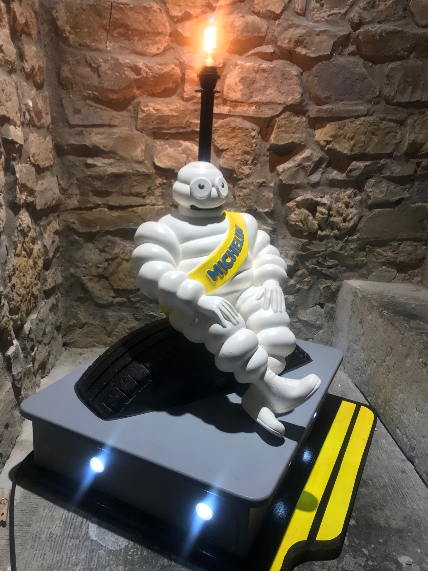 Bibendum 22 inch Figure on illuminated Stand - Banksy?