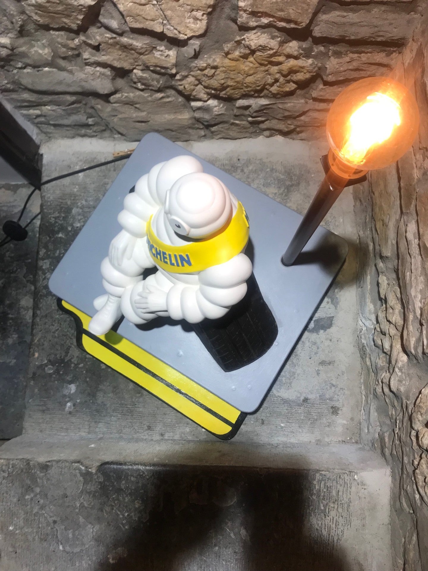Bibendum 22 inch Figure on illuminated Stand - Banksy?
