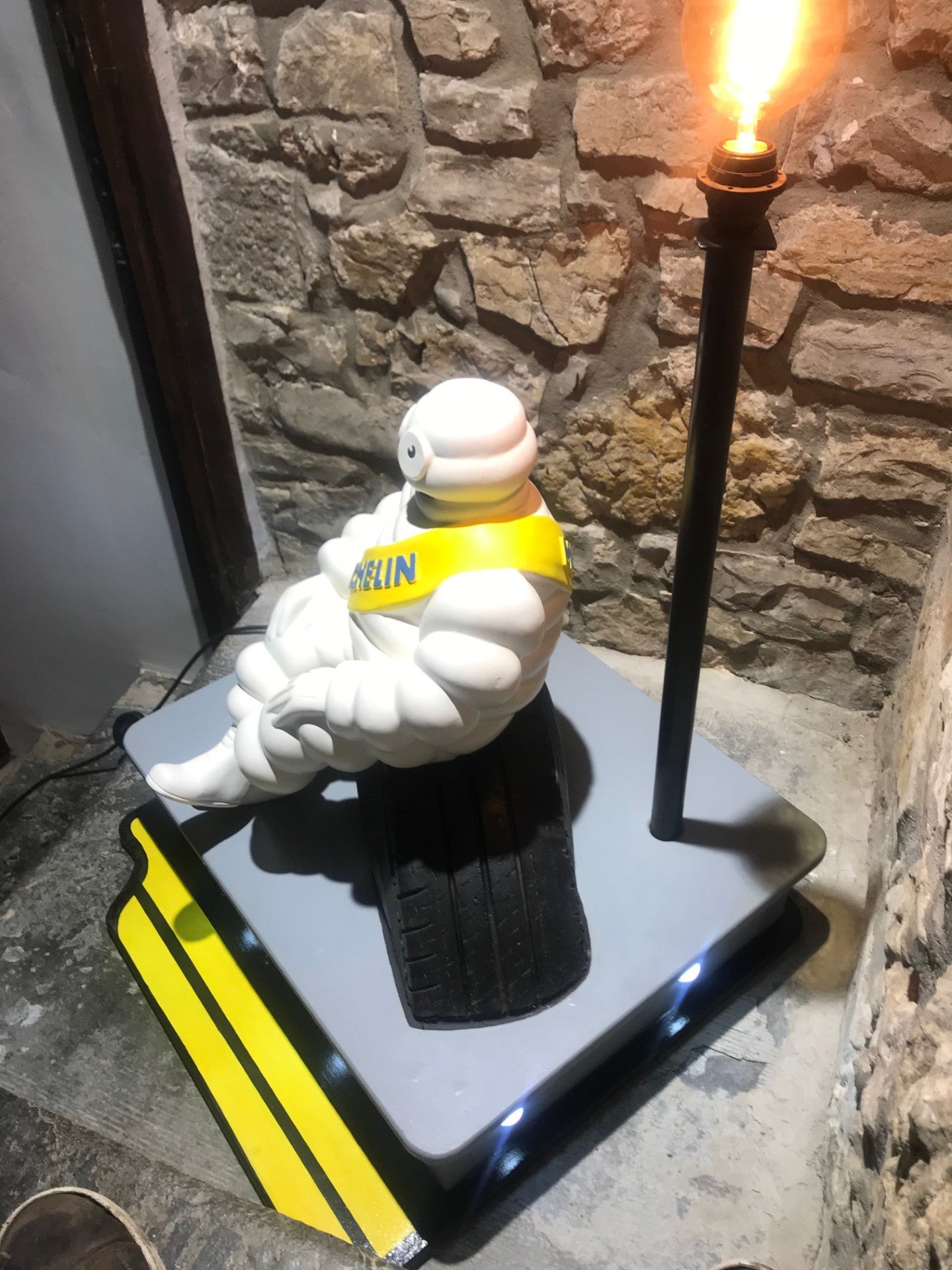 Bibendum 22 inch Figure on illuminated Stand - Banksy?