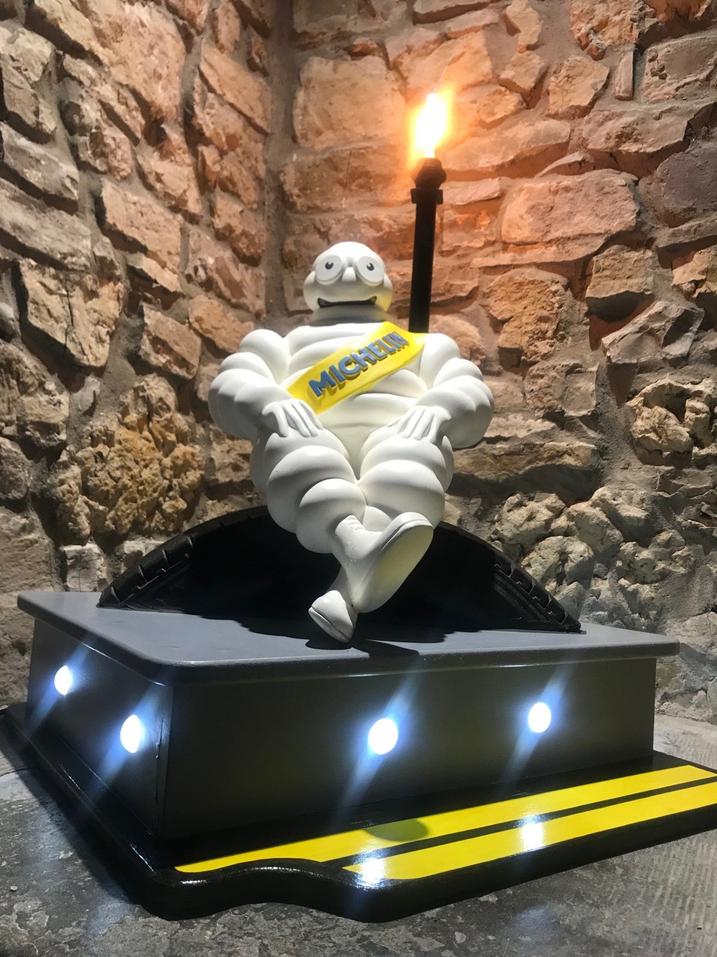 Bibendum 22 inch Figure on illuminated Stand - Banksy?