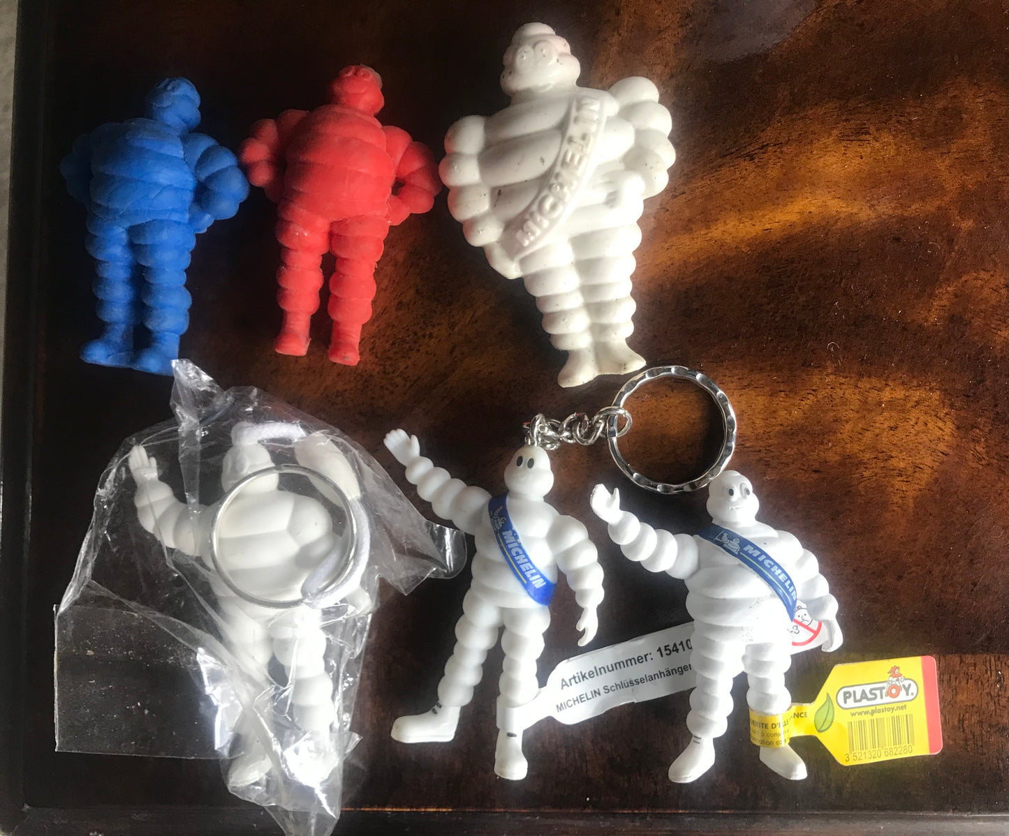 Collection of Michelin Bibendum Mini Figures and Keyrings
